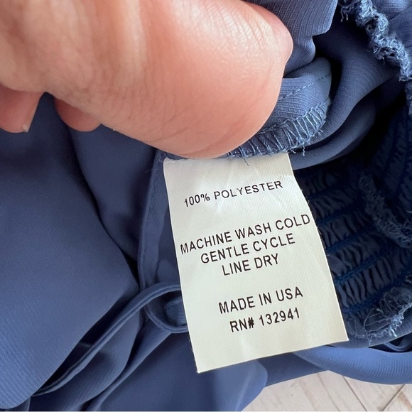 Amanda Uprichard Revolve Charleigh Romper Long Sleeve in Oxford Blue Size XS - Picture 10 of 12